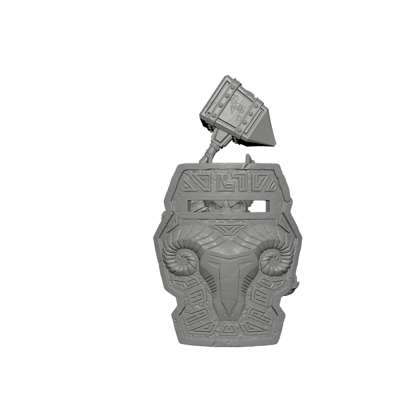 Dwarf with Shield and Hammer 28mm scale.stl - Only-Games