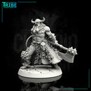(0094) Male human half orc viking with axe and shield - Only-Games