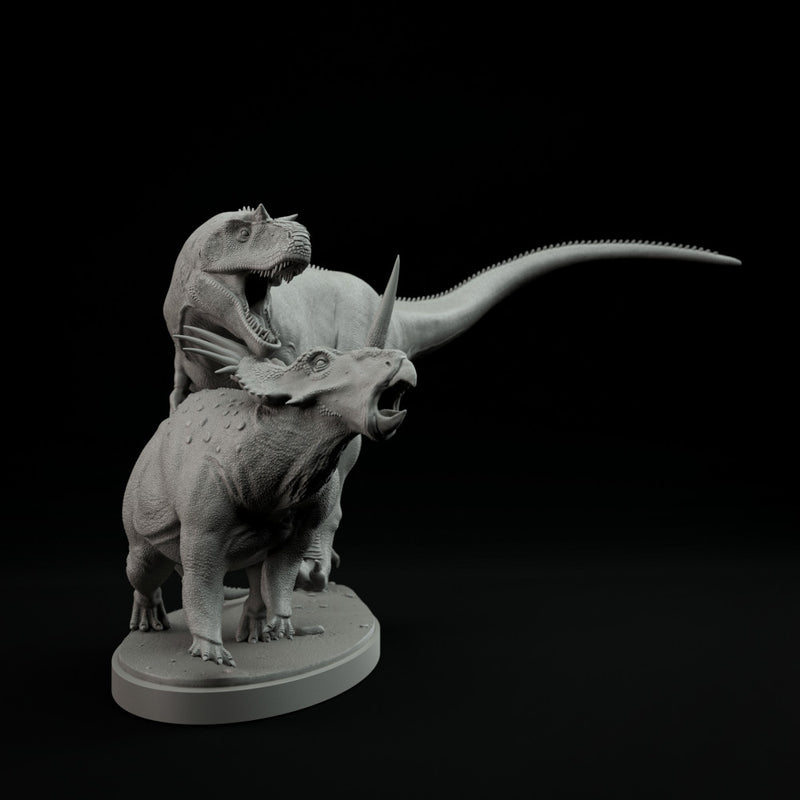 Gorgosaurus vs Styracosaurus 1-35 scale dinosaur - Only-Games