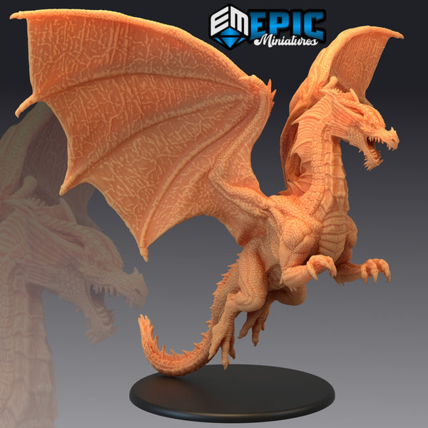 Adult Fire Dragon / Classic Mountain Encounter / Red Flame Drake - Only-Games