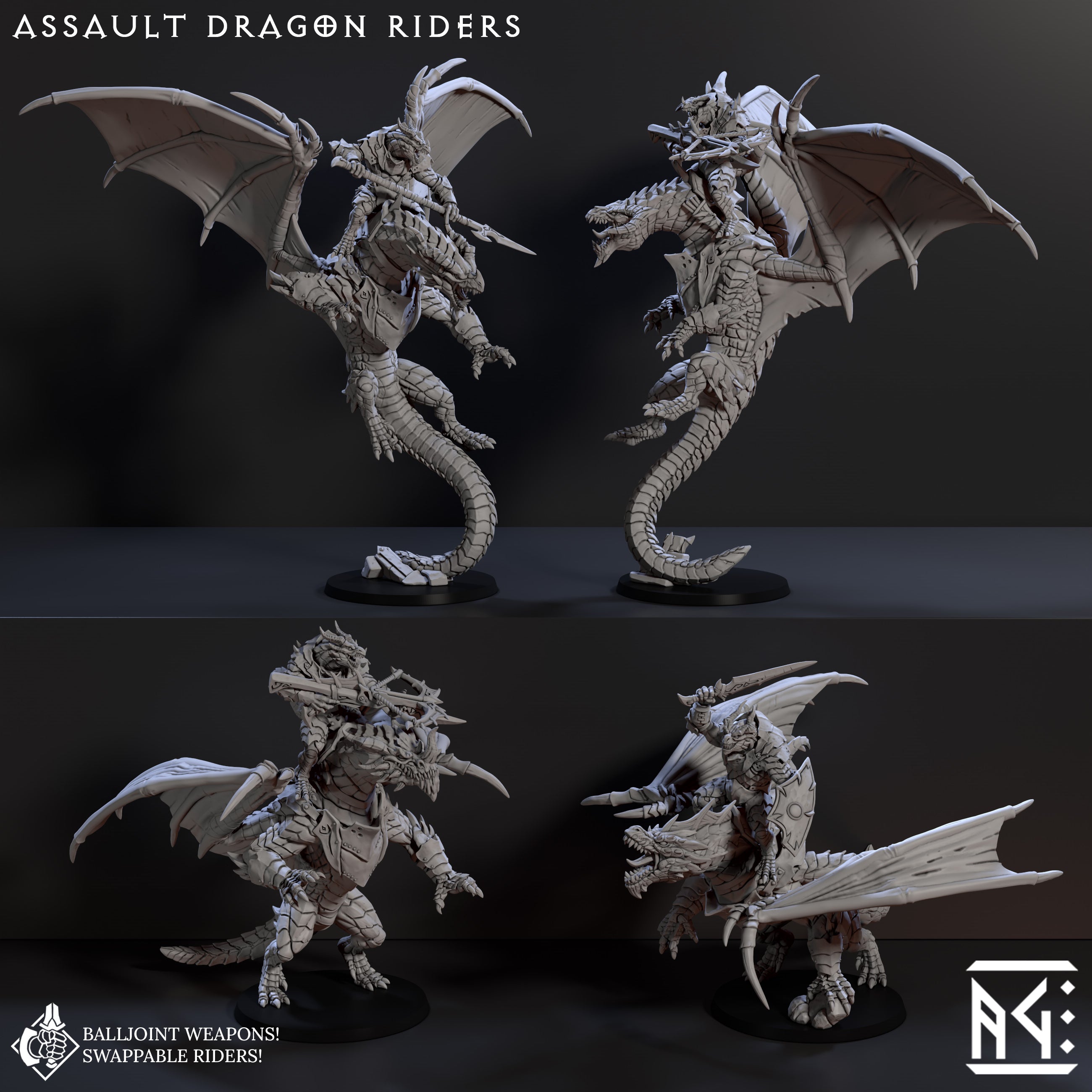 Scourge Miniatures Assault Dragons (Draconian Scourge) - ArtisanGuild - Miniatures by Only ...