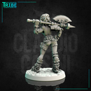 (0144) Female sci-fi post-apocalyptic barbarian mad warrior with axe - Only-Games