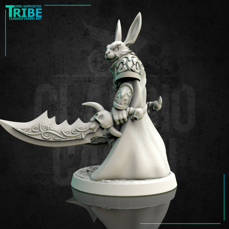 (0164) Male rabbitfolk warrior with two swords - Only-Games