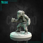 (0170) Female halfling hobbit monk with a brass knuckles 3D File Logo  3D - Only-Games