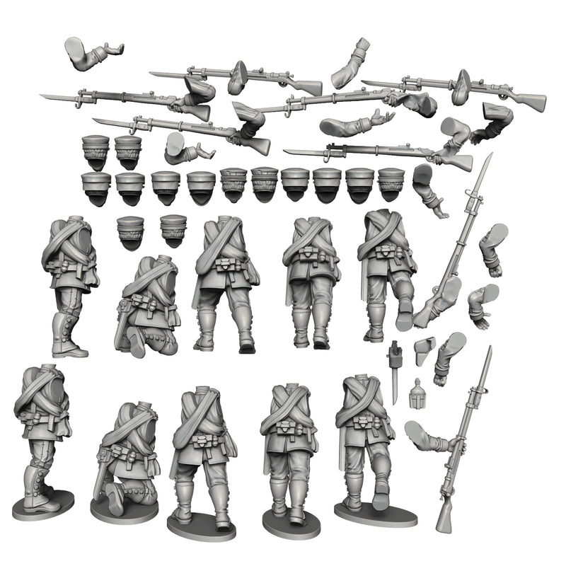 WW1 Japanese Rifle Squad - Puddle Bases - Only-Games