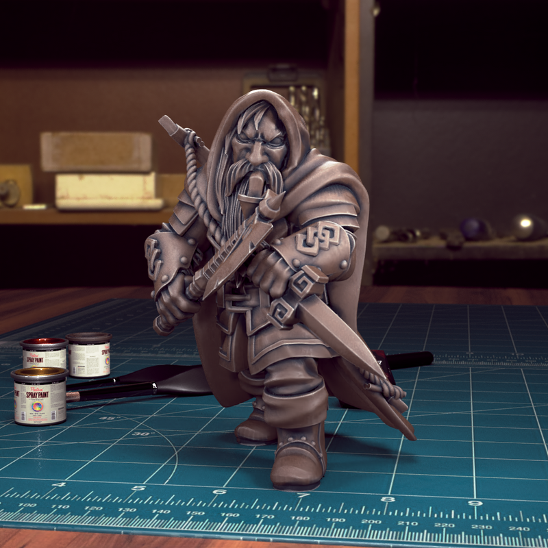 Male Dwarf 01 - TytanTroll Miniatures - DnD - Fantasy - 32mm - Only-Games
