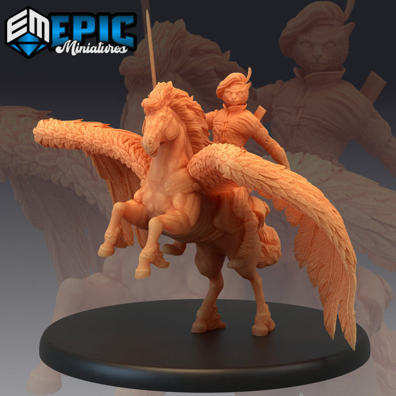 Catfolk Pegasus Rider / Epic Winged Horse / Flying Steed Mount - Only-Games