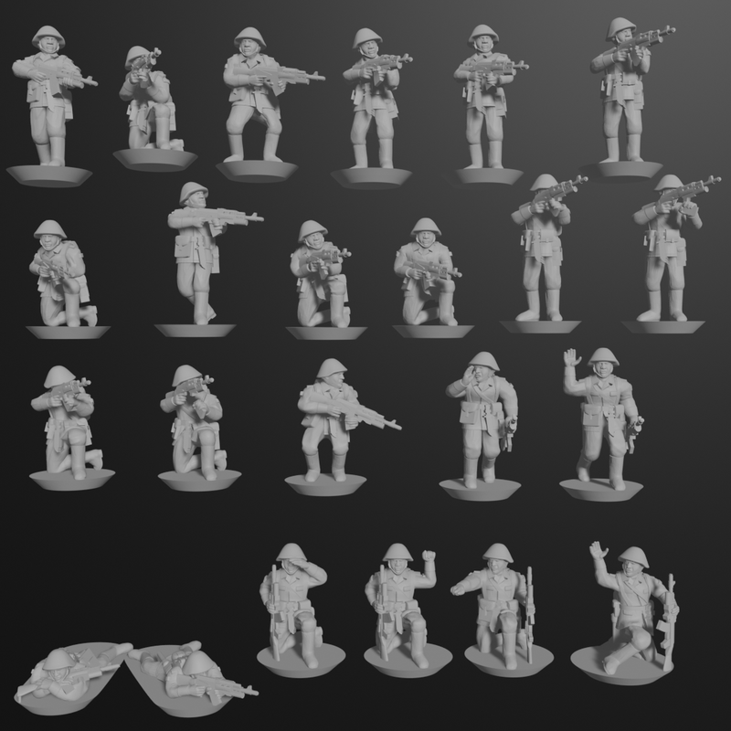 10 & 15mm East German Mot-Schützen with AK-74s & GP-25s (23 models) - Only-Games