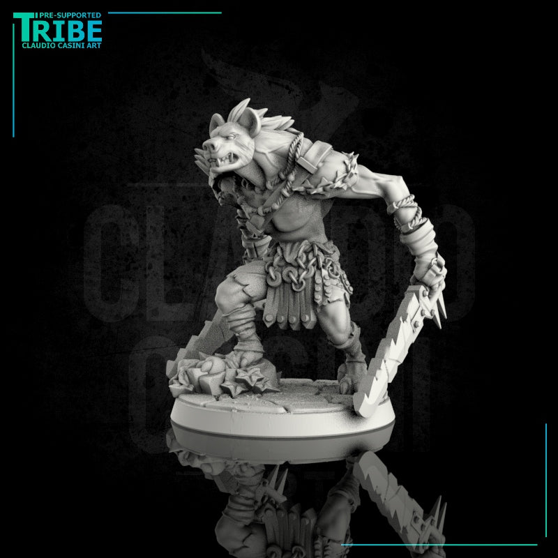 (0086) Male gnoll with two swords - Only-Games
