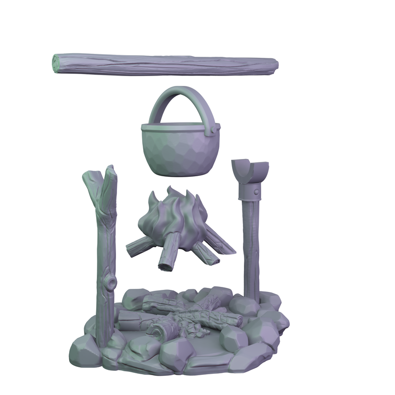 Campfire with the cooking pot - Only-Games