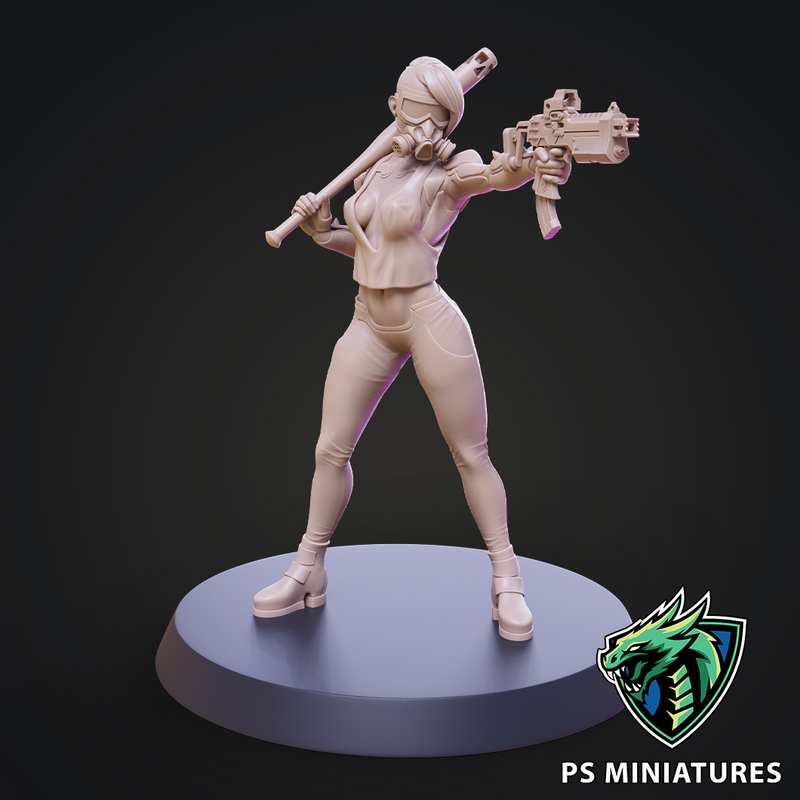 Cyberpunk Scrapper Girl Pose 3 - 4 Variants - Only-Games
