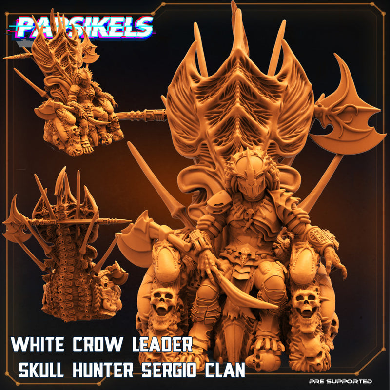 WHITE CROW LEADER SKULL HUNTER IN THRONE - Only-Games