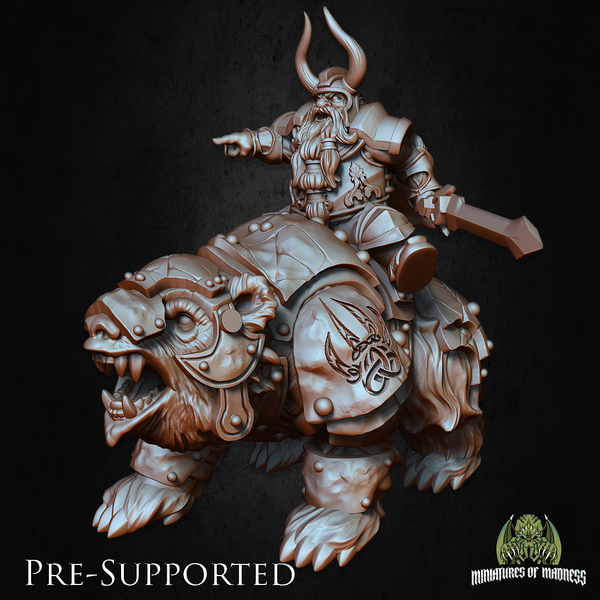 WarBear Dwarf Mount [32mm Scale] Dwarf Knight Fighter - Only-Games