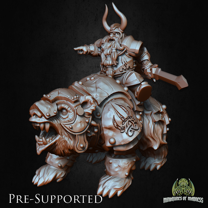 WarBear Dwarf Mount [32mm Scale] Dwarf Knight Fighter - Only-Games