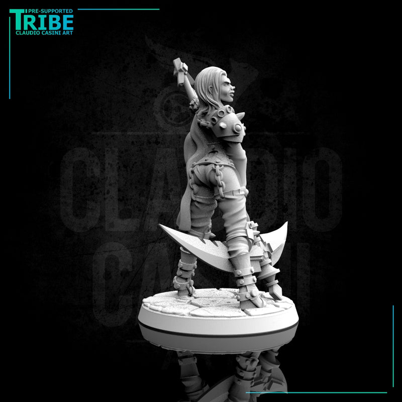 (0057) Female vampire succubus human elf tiefling warrior with scythe - Only-Games