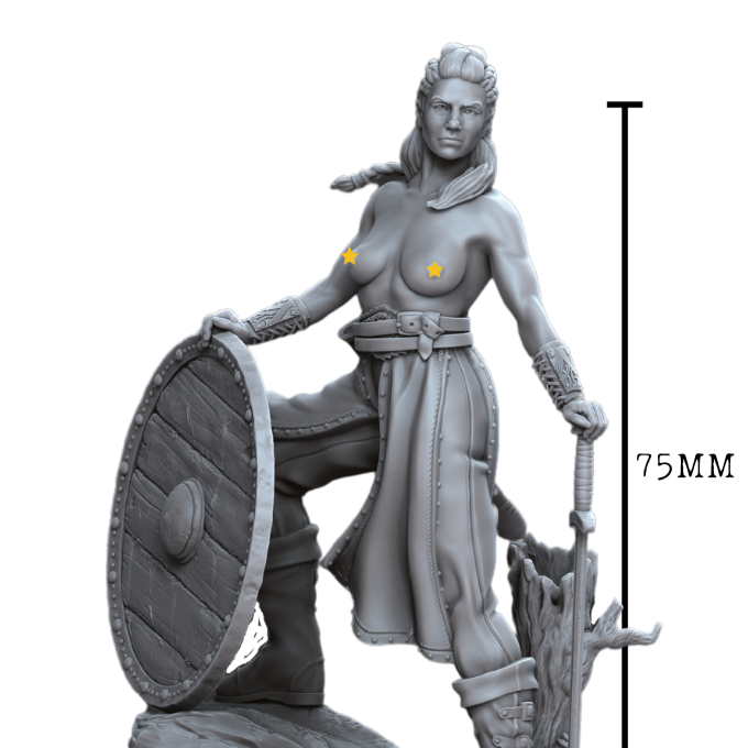 SHIELD-MAIDEN: VIKING FEMALE WARRIOR NSFW VERSION 75MM - Only-Games