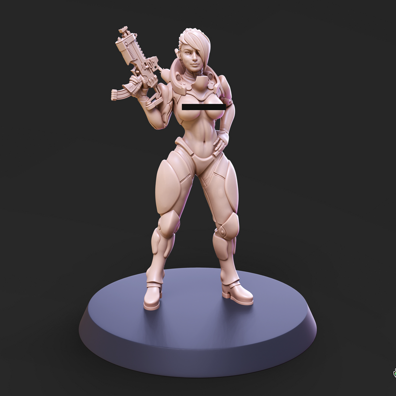 Cyberpunk Mercenary Pose 1 - 4 Variants and Pinup - Only-Games