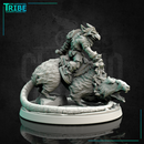 (0143) Male goblin leader warrior rat rider with a sword or knife - Only-Games