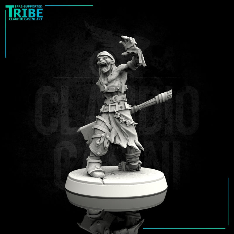 (0099) Male undead zombie warrior with cleaver - Only-Games