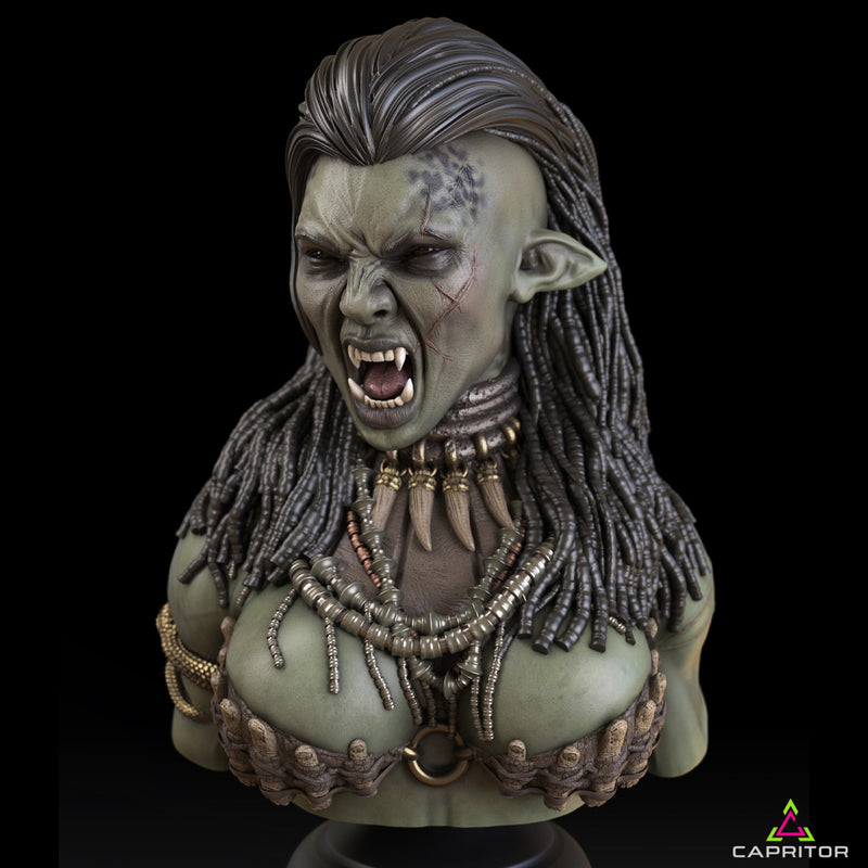 "War Cry" Female Orc Bust 90mm Scale - Only-Games