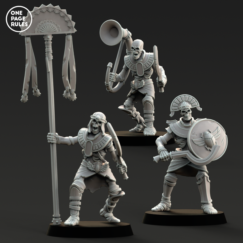 Skeleton Warriors Command (3 Models) - Only-Games
