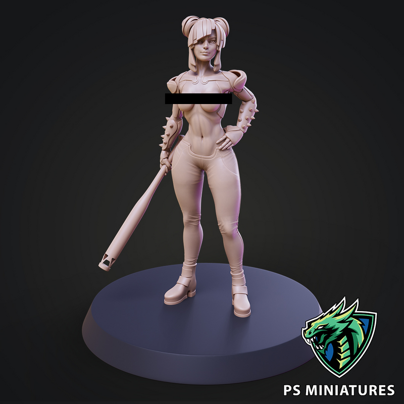 Cyberpunk Scrapper Girl Pose 1 Pinup - Only-Games