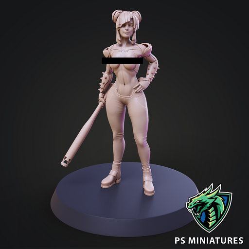 Cyberpunk Scrapper Girl Pose 1 Pinup - Only-Games
