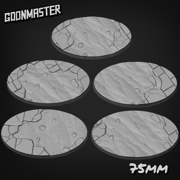 Cracked Stone Floor Bases 75mm x 42mm Oval x 5 - Only-Games