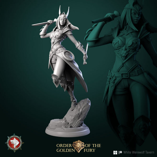 Narcissa the assassin 32mm and 75mm pre-supported - Only-Games