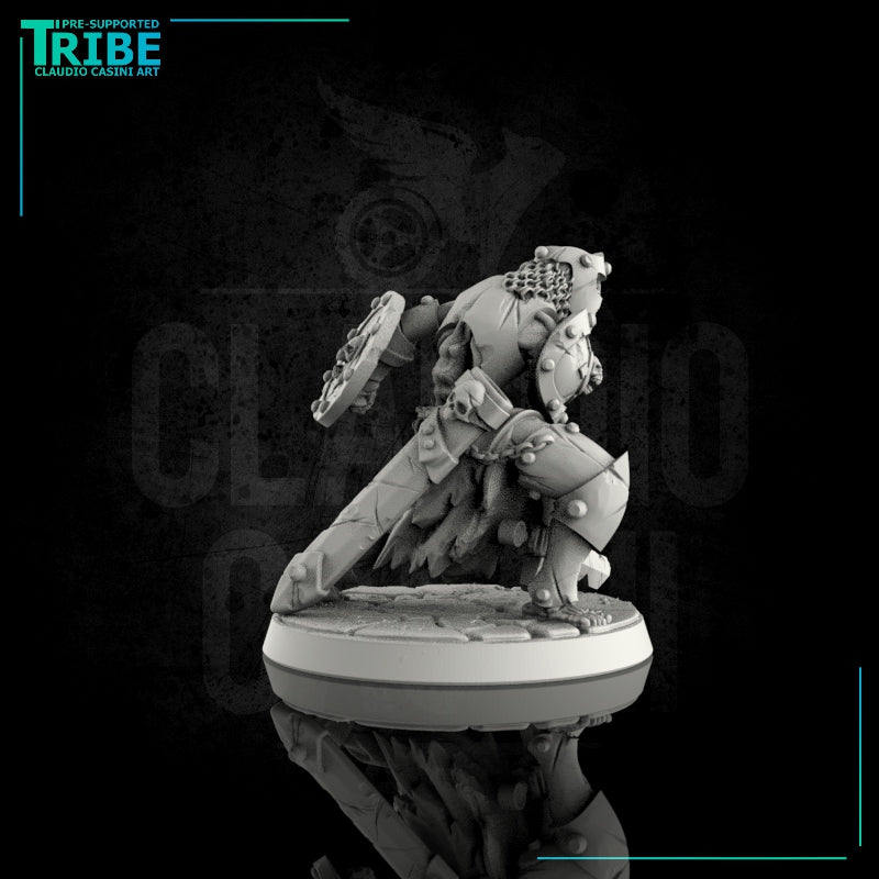 (0035) Skeleton zombie warrior with sword and shield - Only-Games
