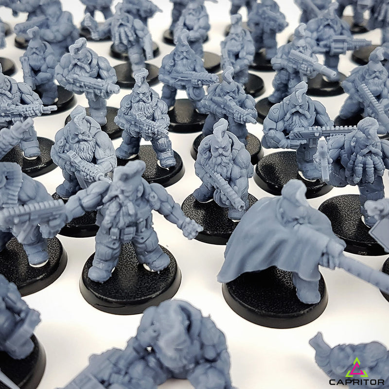 "Tactical Space Dwarf Army - All 10 Squads + Extras" Kickstarter Package (78 Models) - Only-Games