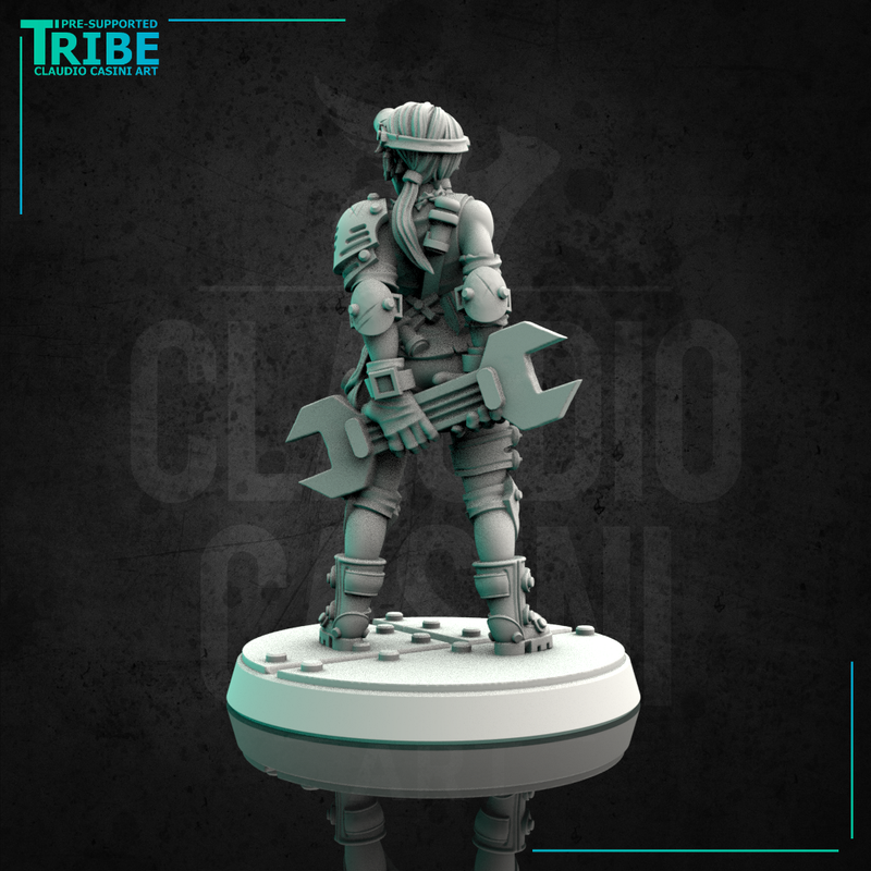 (0112) Female  post apocalyptic sci-fi technics mechanic - Only-Games