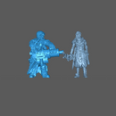 (0138) Male post-apocalyptic sci-fi soldier with antigas mask and heavy cannon, gatling - Only-Games