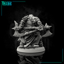 (0001) Male human half orc barbarian with two axes - Only-Games