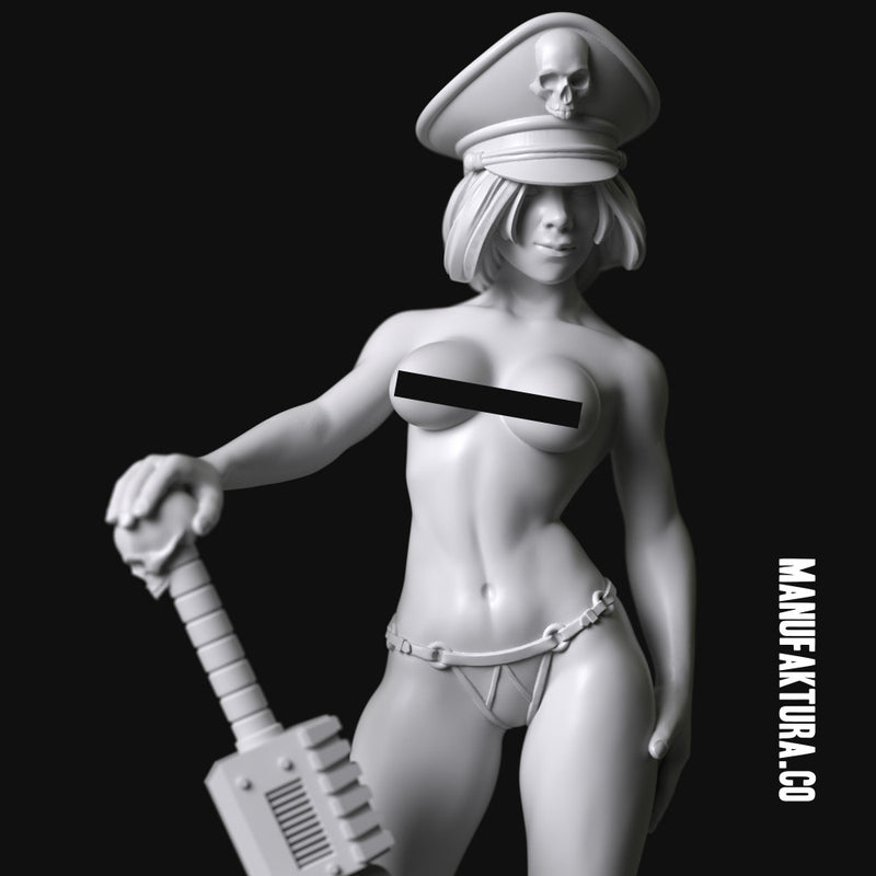 Dom Series 01e - Topless Commissar Girl with Cap & Chainsaw Sword - Only-Games