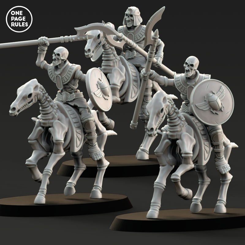 Skeleton Spear Horsemen (3 Models) - Only-Games
