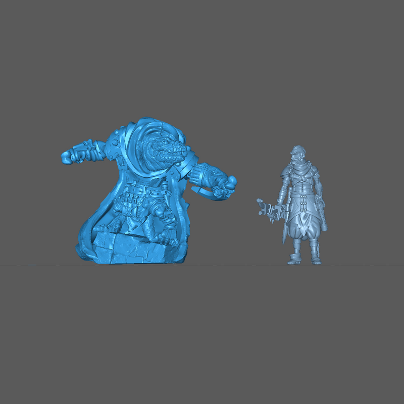(0132) Troglodyte lizard assassin rogue thief wit knives - Only-Games