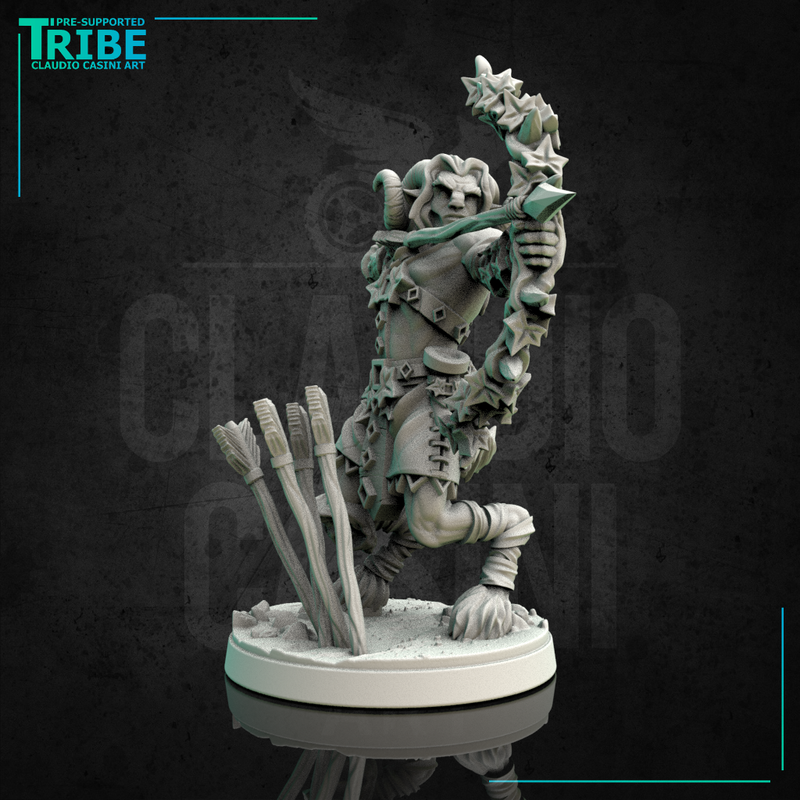 (0136) Male faun satyr archer with bow - Only-Games