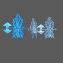 (0065) Male human / orc barbarian with dubble axe - Only-Games