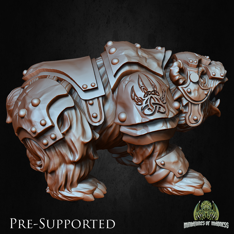 WarBear Dwarf Mount [32mm Scale] Dwarf Knight Fighter - Only-Games