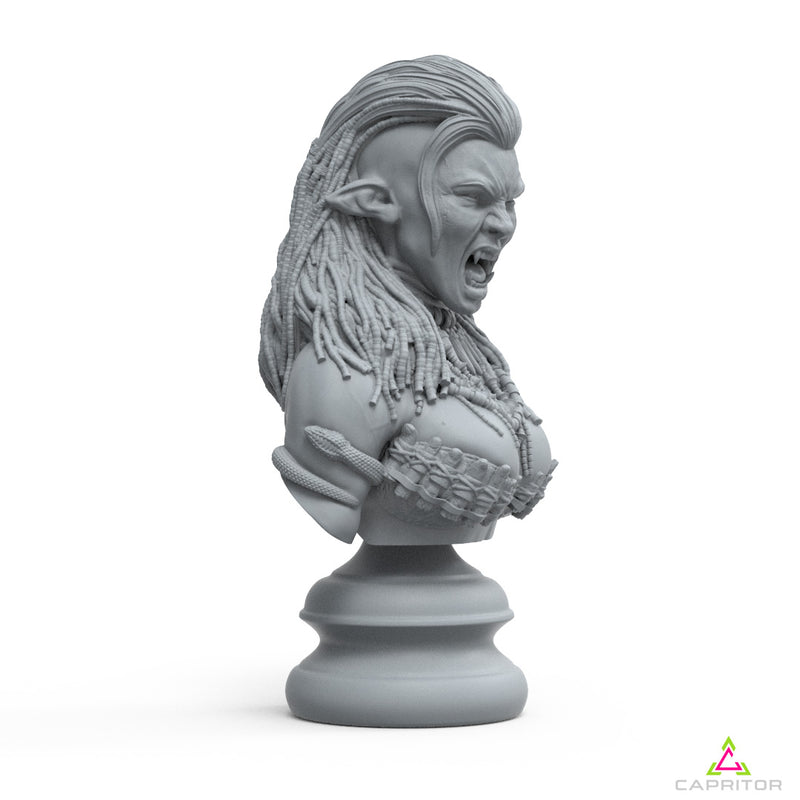 "War Cry" Female Orc Bust 90mm Scale - Only-Games