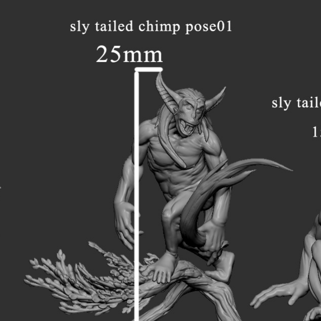 Sly-Tailed Chimp (pose 1 of 2) - Only-Games