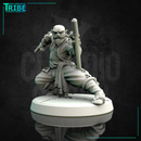 (0162) Male human tiefling half-orc firbolg elf monk with sticks - Only-Games