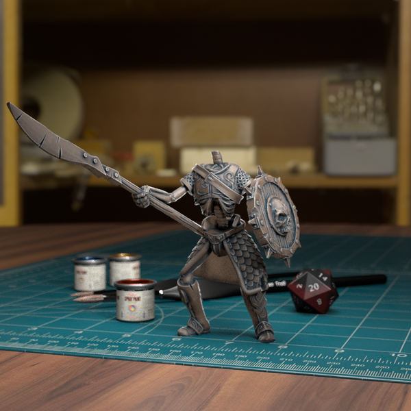 Undead Skeleton Spearman 006 - TytanTroll Miniatures - DnD - Fantasy- - Only-Games