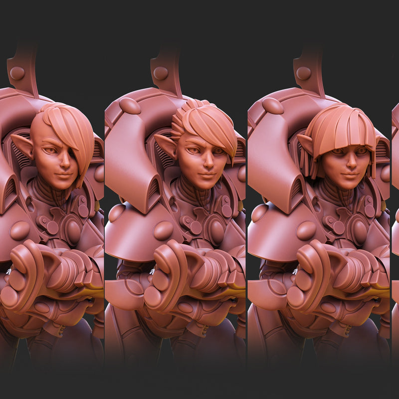 Space Elf Female Soldier Pose 3 - Only-Games