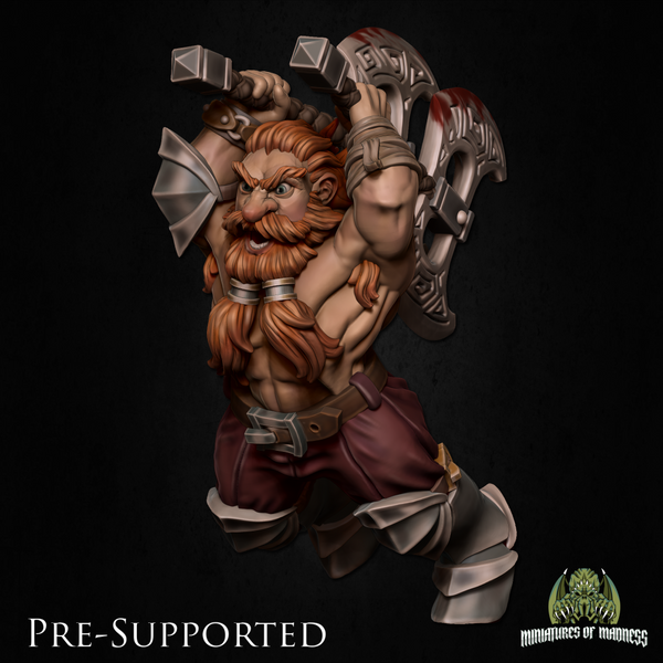 Hegnar The Impetuous  [PRE-COLORED] 32mm Scale Barbarian Dwarf - Only-Games
