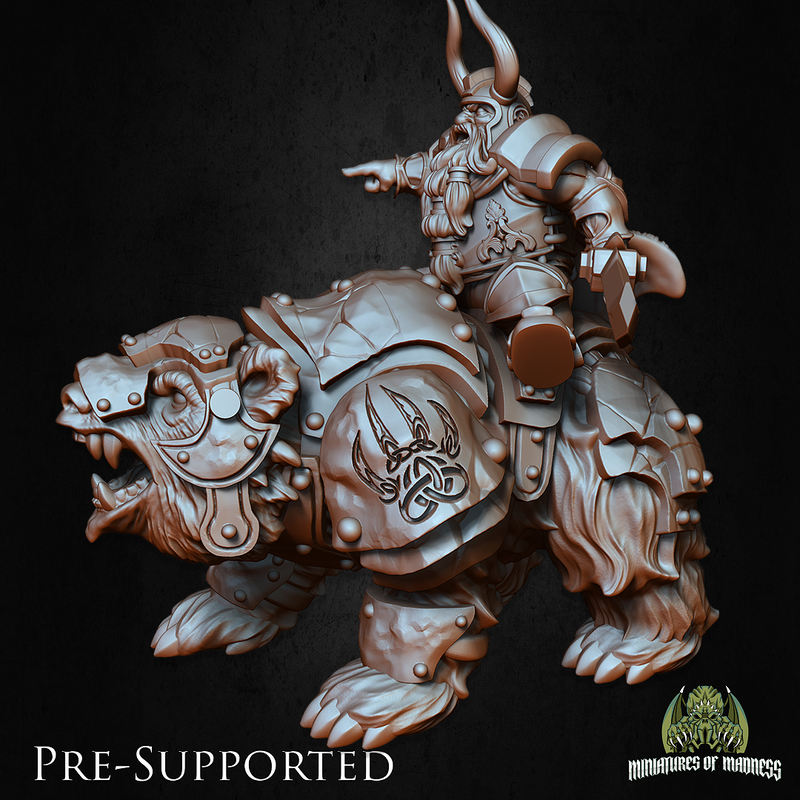 WarBear Dwarf Mount [32mm Scale] Dwarf Knight Fighter - Only-Games