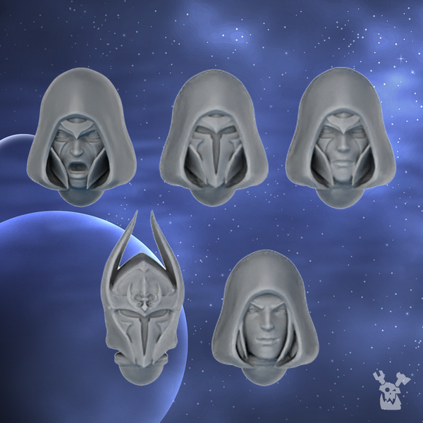 Silver Blades Hooded Heads Set x5 - Only-Games