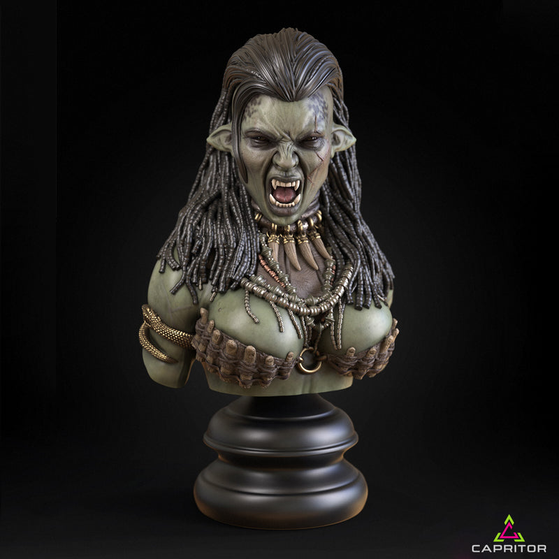 "War Cry" Female Orc Bust 90mm Scale - Only-Games