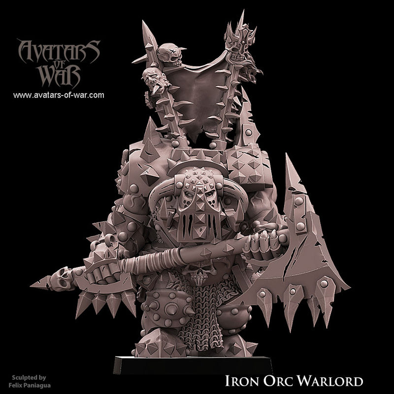Iron Black Orc Warlord with great weapon - Only-Games
